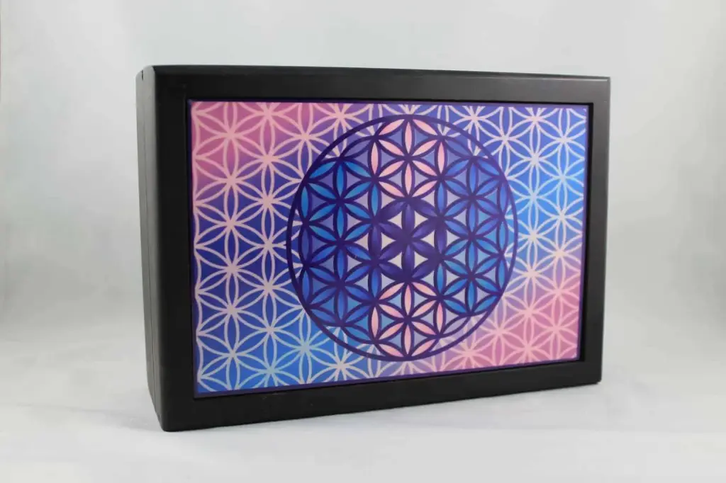  Wood Box With Printed Design -  Flower Of Life