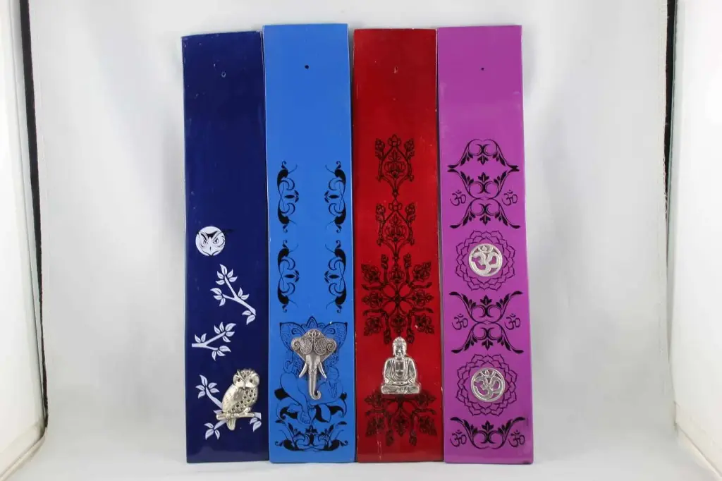 Incense Holder-Wood With Metal Charm Ast Designs