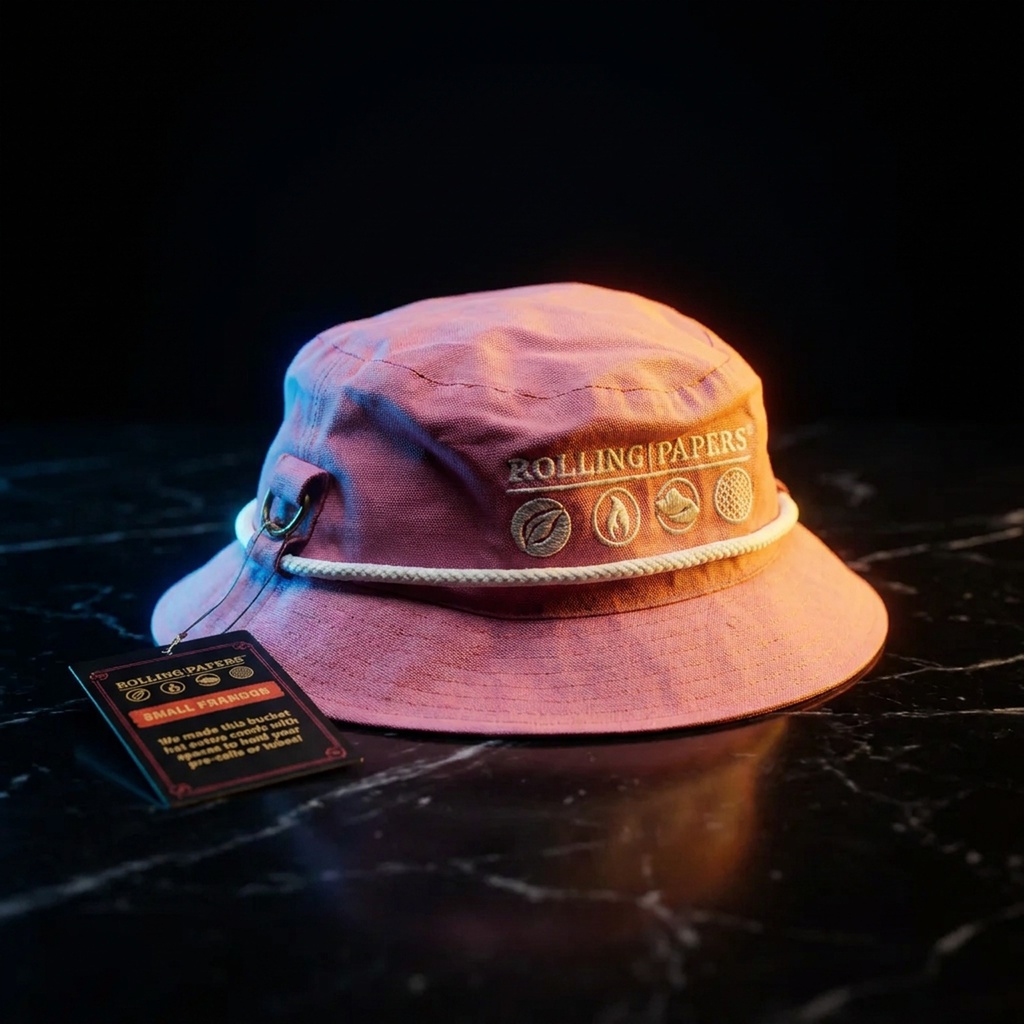Rolling Papers X Raw Smokerman's Bucket Hat-Pink