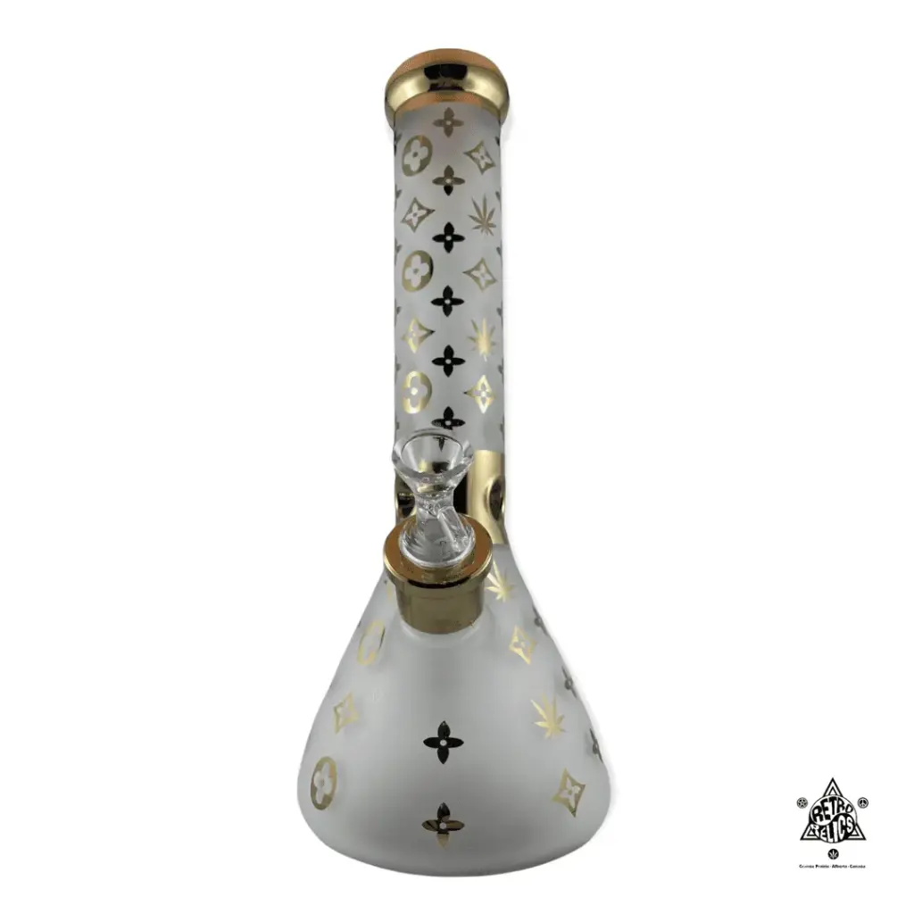 Designer Monogrammed Weed Leaf Beaker Bong