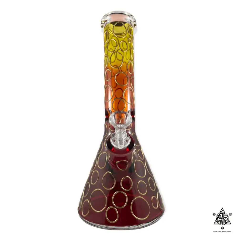 Nice Glass Coloured Dots Beaker Bong