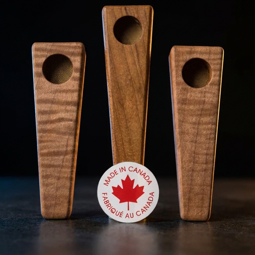 Natural Edge Curly Maple Wood Pipe