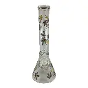 14" Coloured Leaf Pattern Beaker Bong