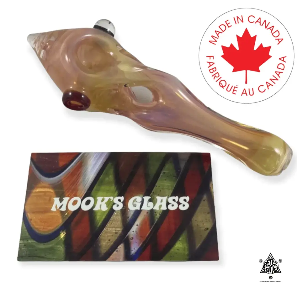 Mook's Glass- Fumed Twisted Split Glass Spoon Pipe
