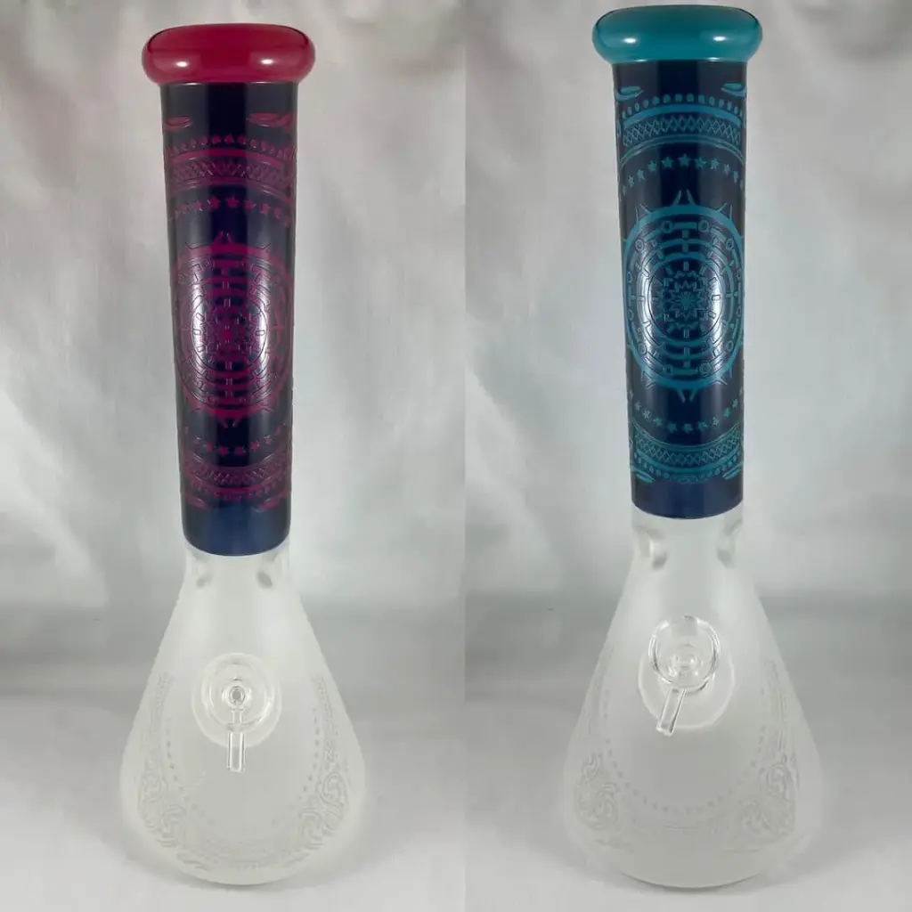 14" 7mm Embossed Design Beaker Assorted Colours