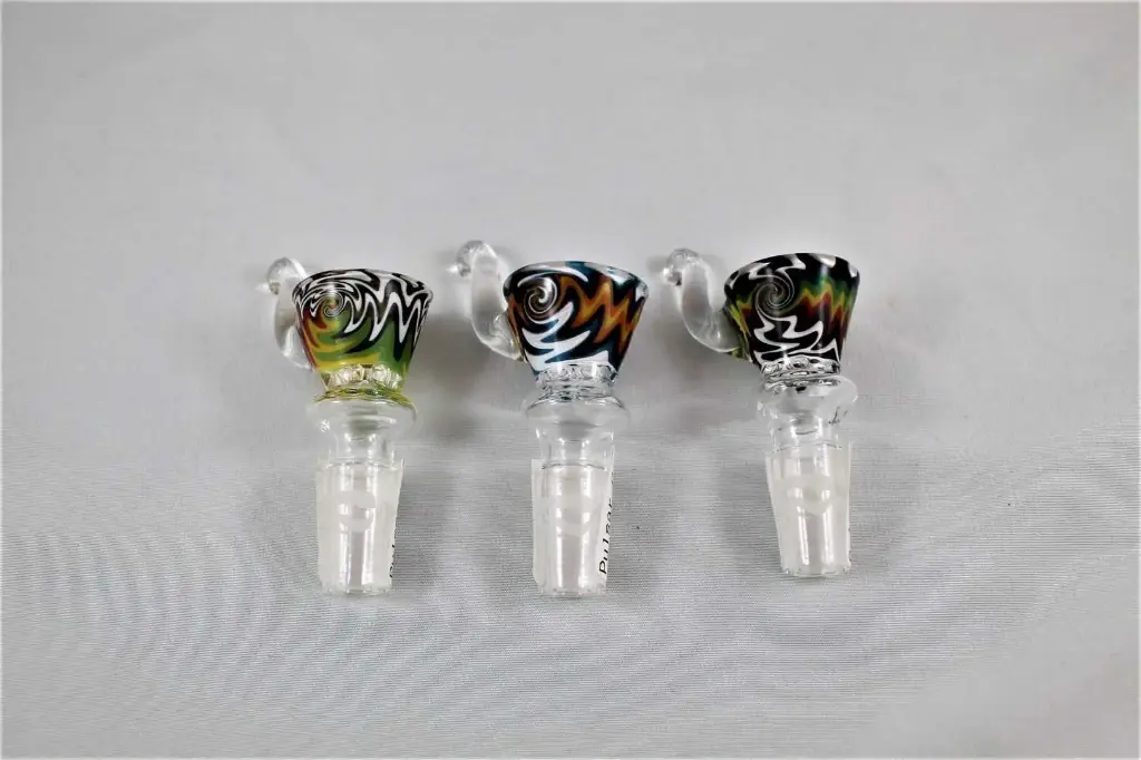 Bowl 14mm Male- Pulsar Colour Worked Cone With Handle