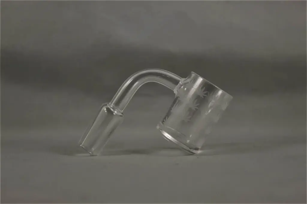 Etched Leaf Quartz Banger-14mm Male 90°