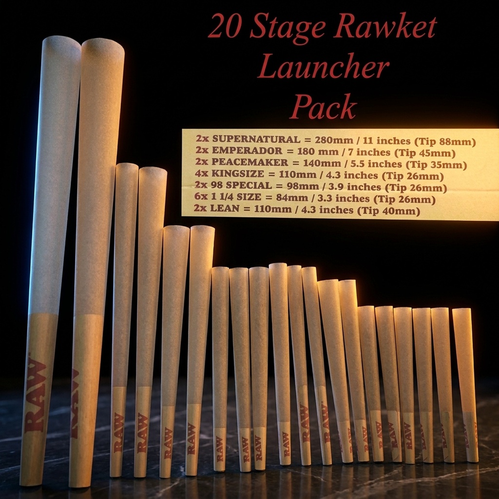Rawket Launcher 20 Stage Pre-Rolled Cone Pack-Classic