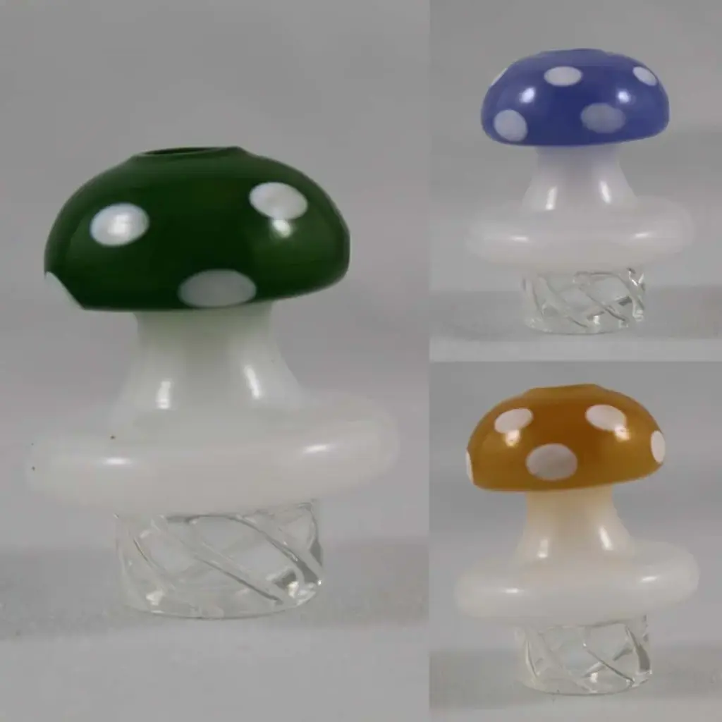 Carb Cap-Glass Mushroom Helix Carb Cap