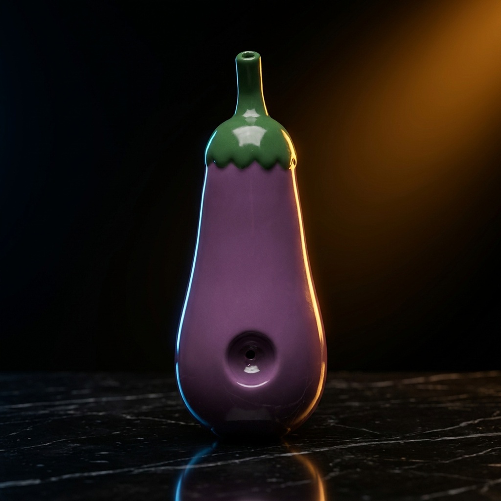 Premium Roast & Toast Ceramic Hand Pipe-Eggplant