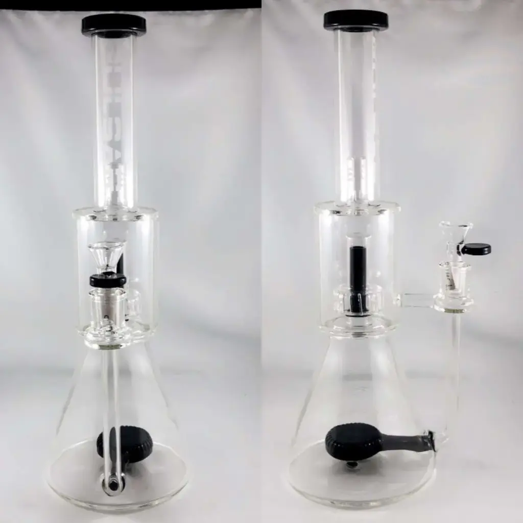 Pulsar 13" Beaker With Fixed Stem & Double Perc
