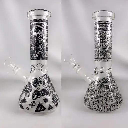 Glow In The Dark Hieroglyphic Beaker Bong