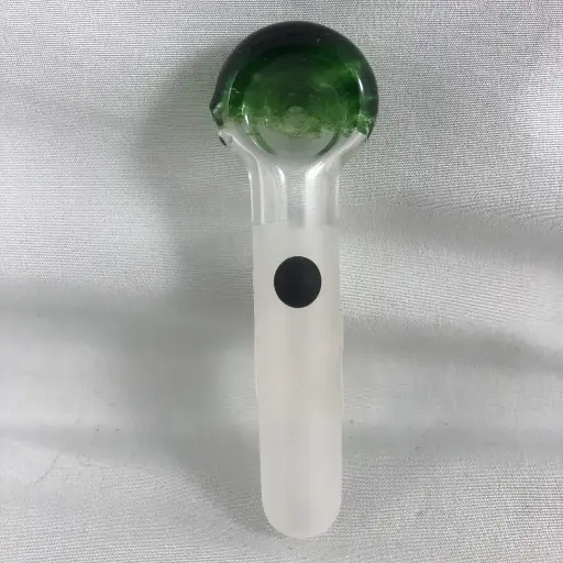 Jellyfish Glass Frit Head Frosty Spoon-Green