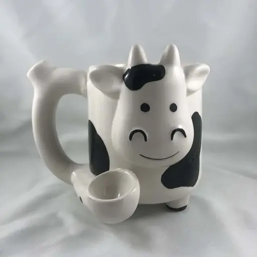 Pipe Mug- Ceramic Cow