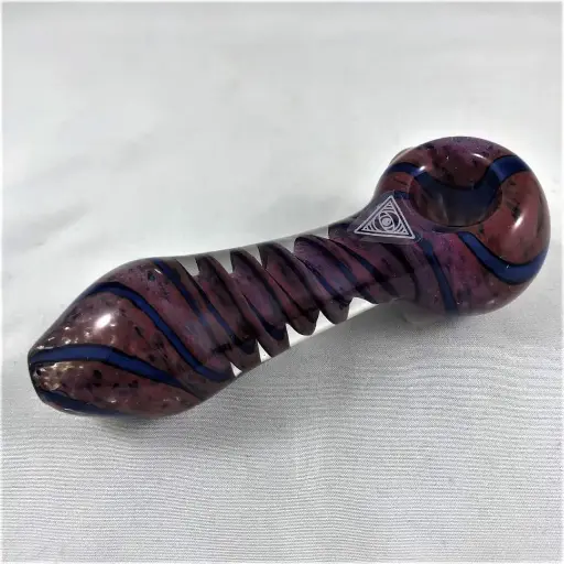 Red Eye Glass 3.5" Inside Out Tornado Fritter Hand Pipe