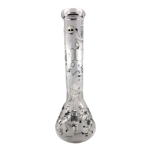 14" Infyniti Glow In The Dark Beaker-Skeleton