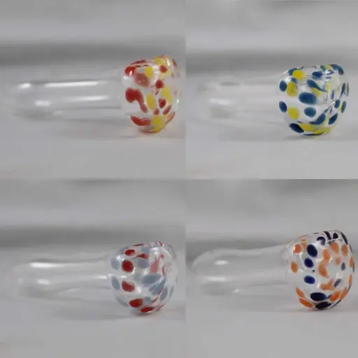 Dealz Glass  Spoon Pipe With Dots