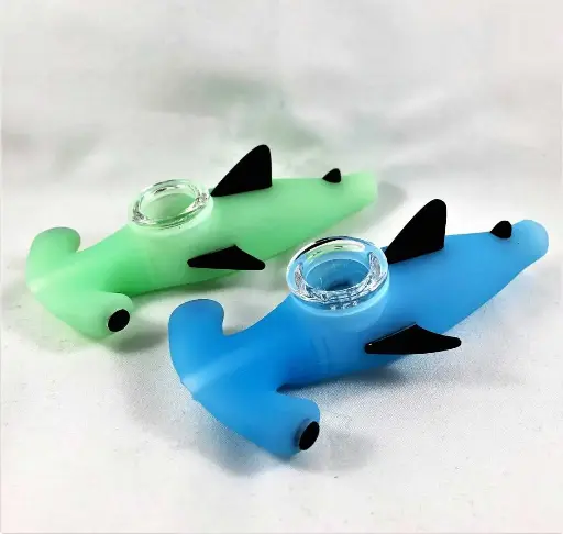 Lit Silicone Hammerhead Shark Hand Pipe