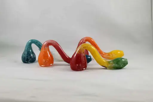 4" Red Eye Glass Fritter Sherlock Pipes