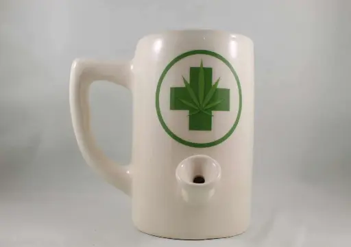 Wake & Bake Pipe Mug- Medical Leaf