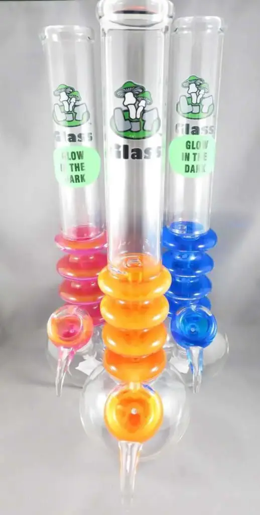 Lit Glass Glow In The Dark Bubble Base Bong