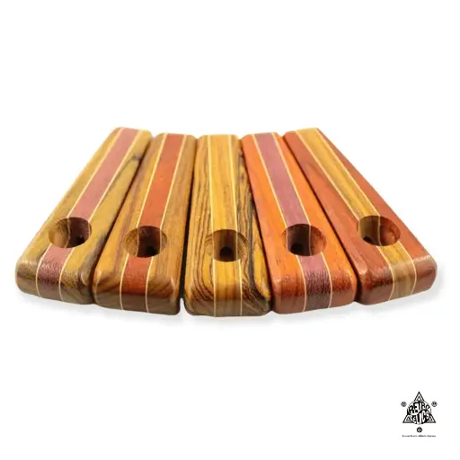 3" Striped Wood Pipes