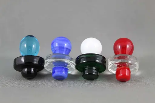 Glass Carb Cap With Coloured Marble Accent