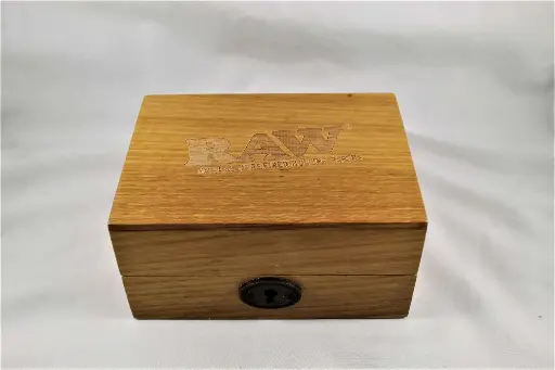 Raw Teak Wood Smokers Lock Box