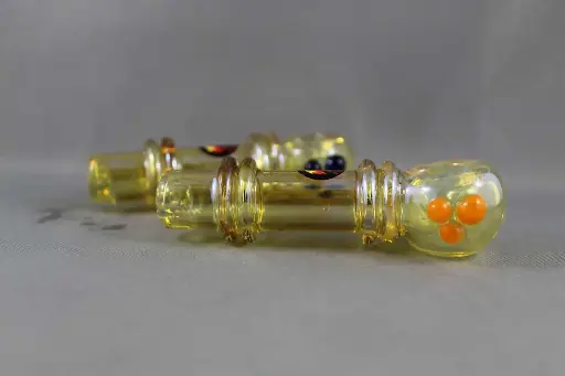 Red Eye Glass Three Dot Hand Pipe