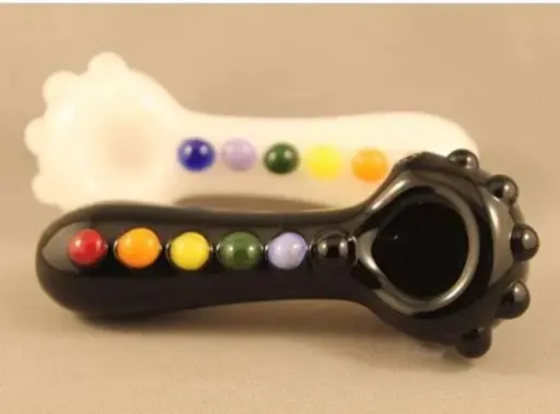 Red Eye Glass Gum Drop Hand Pipe With Built In Screen