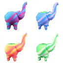 Multicoloured Elephant Silicone Bubbler