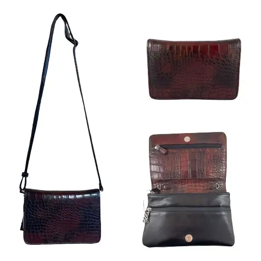Erbanna Smell Proof Cross Body Purse -Crocodile