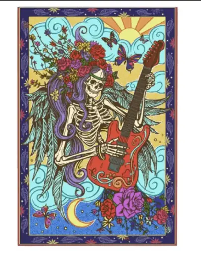 Tapestry 3-D Hippie Guitar