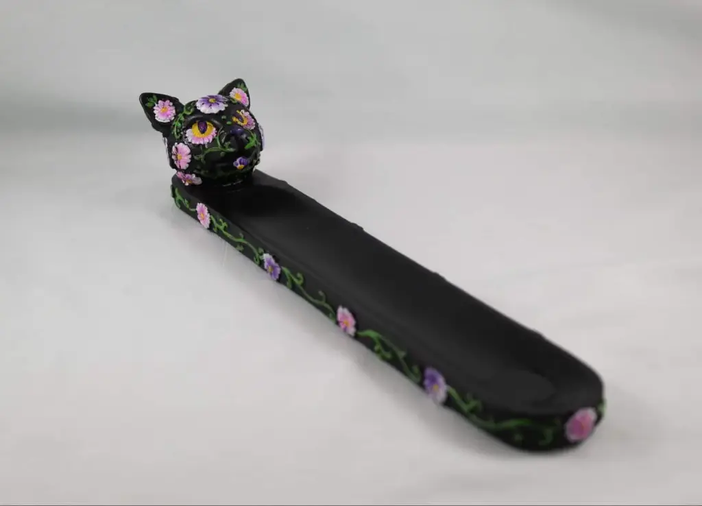 Incense Burner-Day Of The Dead Cat