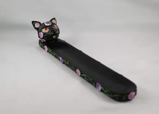 Incense Burner-Day Of The Dead Cat