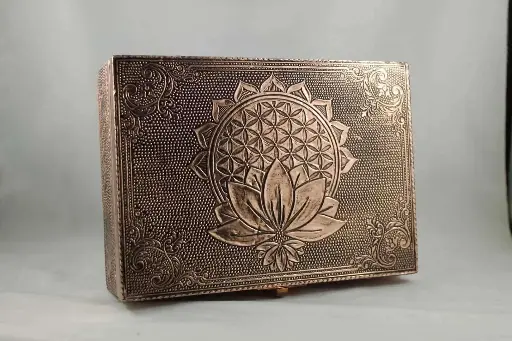Bronze  Metal Box -Flower Of Life