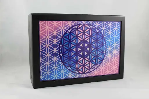  Wood Box With Printed Design -  Flower Of Life