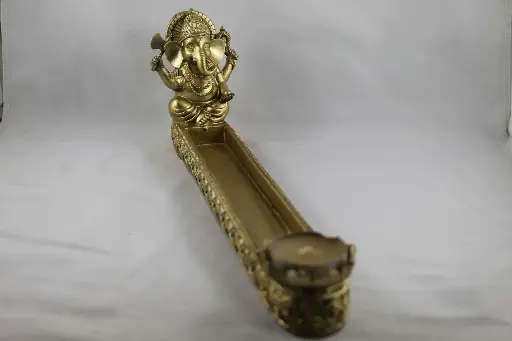 Incense+Tea Light Holder -Golden Ganesha
