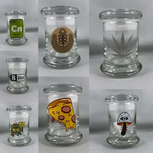 420 Science Pop Top Glass Jar-Extra Small