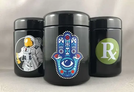 420 Screw Top Black Glass Jars