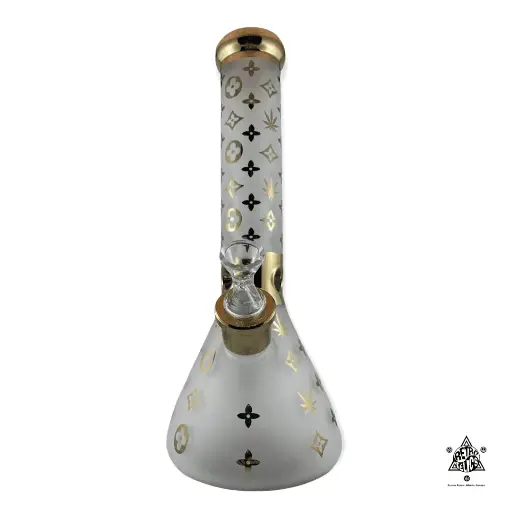 Designer Monogrammed Weed Leaf Beaker Bong