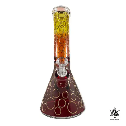Nice Glass Coloured Dots Beaker Bong