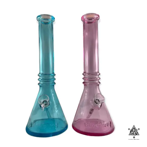 Blueberry Soft Glass- Triple Ring Beaker Bong