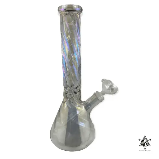 Plain Jane Glass-Holographic Twisted Beaker Bong