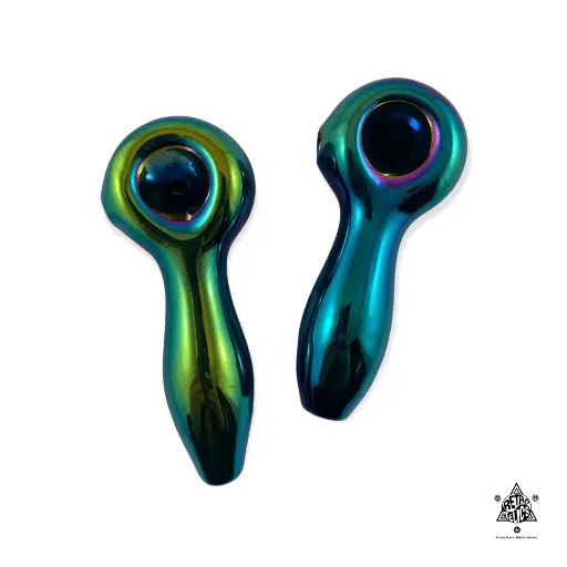 Plain Jane Glass-Metallic Iridescent Spoon Pipe