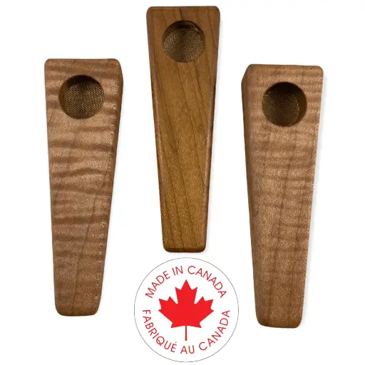 Natural Edge Curly Maple Wood Pipe