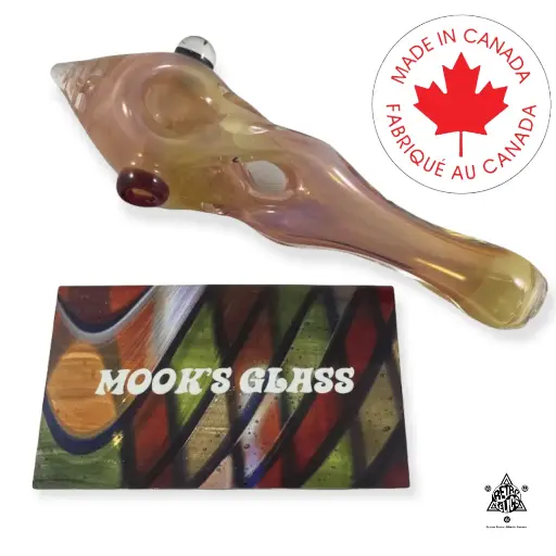 Mook's Glass- Fumed Twisted Split Glass Spoon