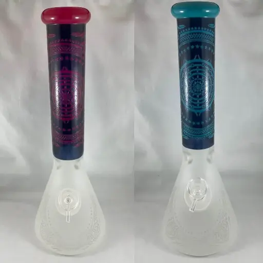 14" 7mm Embossed Design Beaker Assorted Colours