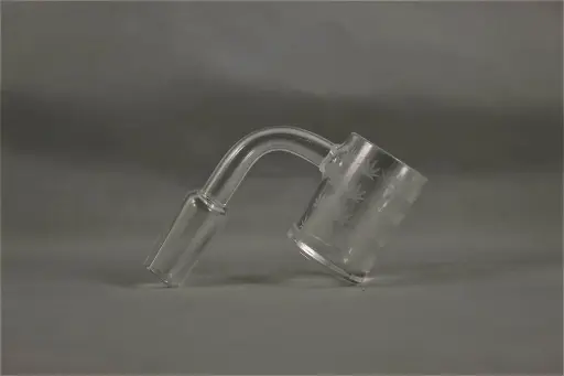Etched Leaf Quartz Banger-14mm Male 90°