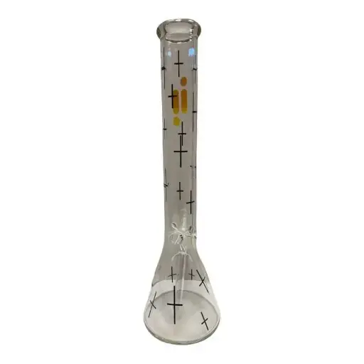 Infyniti Glass Black & Gold Cross Beaker